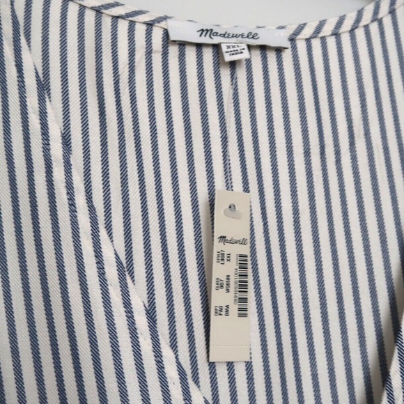 MADEWELL Novel Tie-Front Top in Stripe - Women's Size XXL - Picture 8 of 16